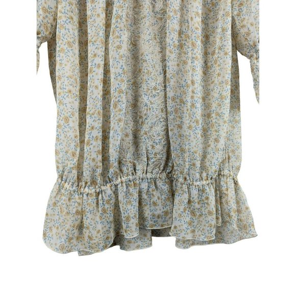 Free People Cottagecore Floral Embroidered Semi Sheer Tunic Top S/M - Picture 3 of 7